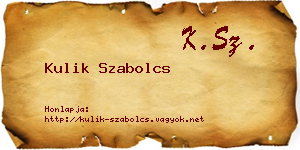 Kulik Szabolcs névjegykártya