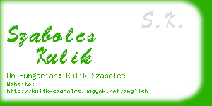 szabolcs kulik business card